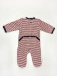 Yarn Dyed Baby Romper Baby Footed Rompers Front Opening Footie Rib Collar