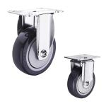 4 Inch Floor - Friendly Grey Wheels Medium Duty Industrial Polyurethane Swivel