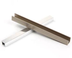 Wholesale Anodised Silver Polished Aluminum Extrusion / U Profile Aluminum Tile Trim Profiles from china suppliers