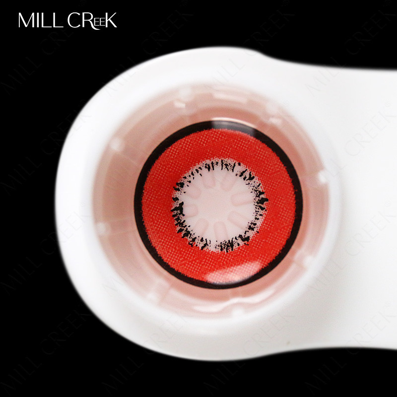 Fashion Monthly Colored Contacts Lens Doll Pink Red Brown Zero Power 14.5mm