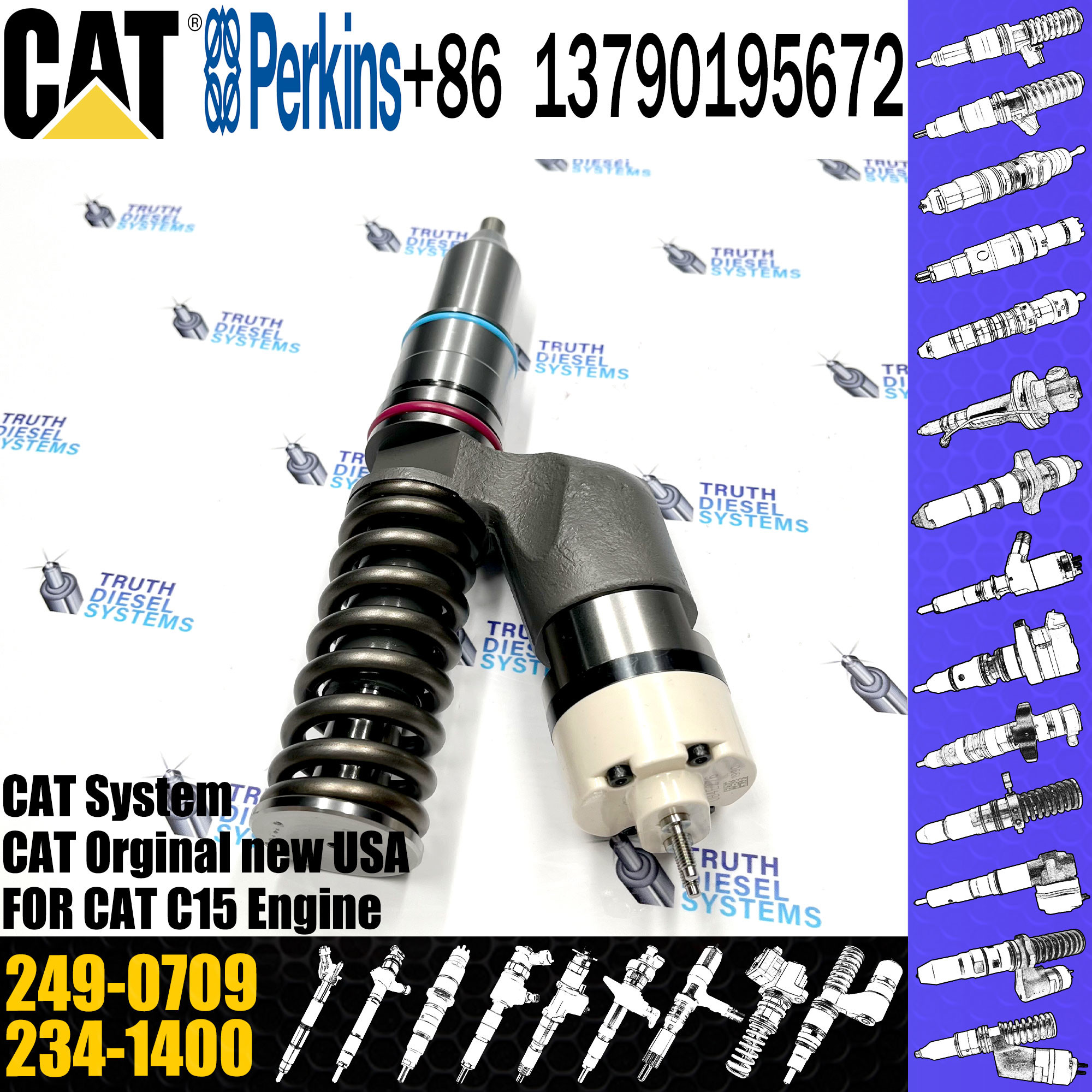 C15 Engine Diesel Fuel Injector Assembly 374-0750 200-1117 249-0709 10R-1273 10R-1273 10R-9236 10R-3265
