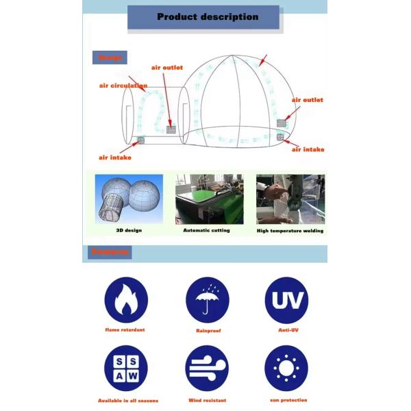 Transparent Party Luxury Bubble House Inflatable with Custom Logo Print Option