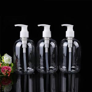 Wholesale cosmetic 300ml screen print transparent plastic PET bottle with pump from china suppliers