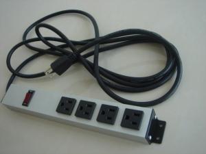 Wholesale Waterproof Rack Mount PDU Power Strip 4 Way , Multi Port Extension Cord Heavy Duty from china suppliers