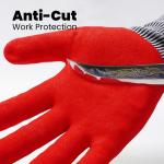 13 Gauge Red Sandy Nitrile Polyester Gloves Anti Slip TPR Impact Protection