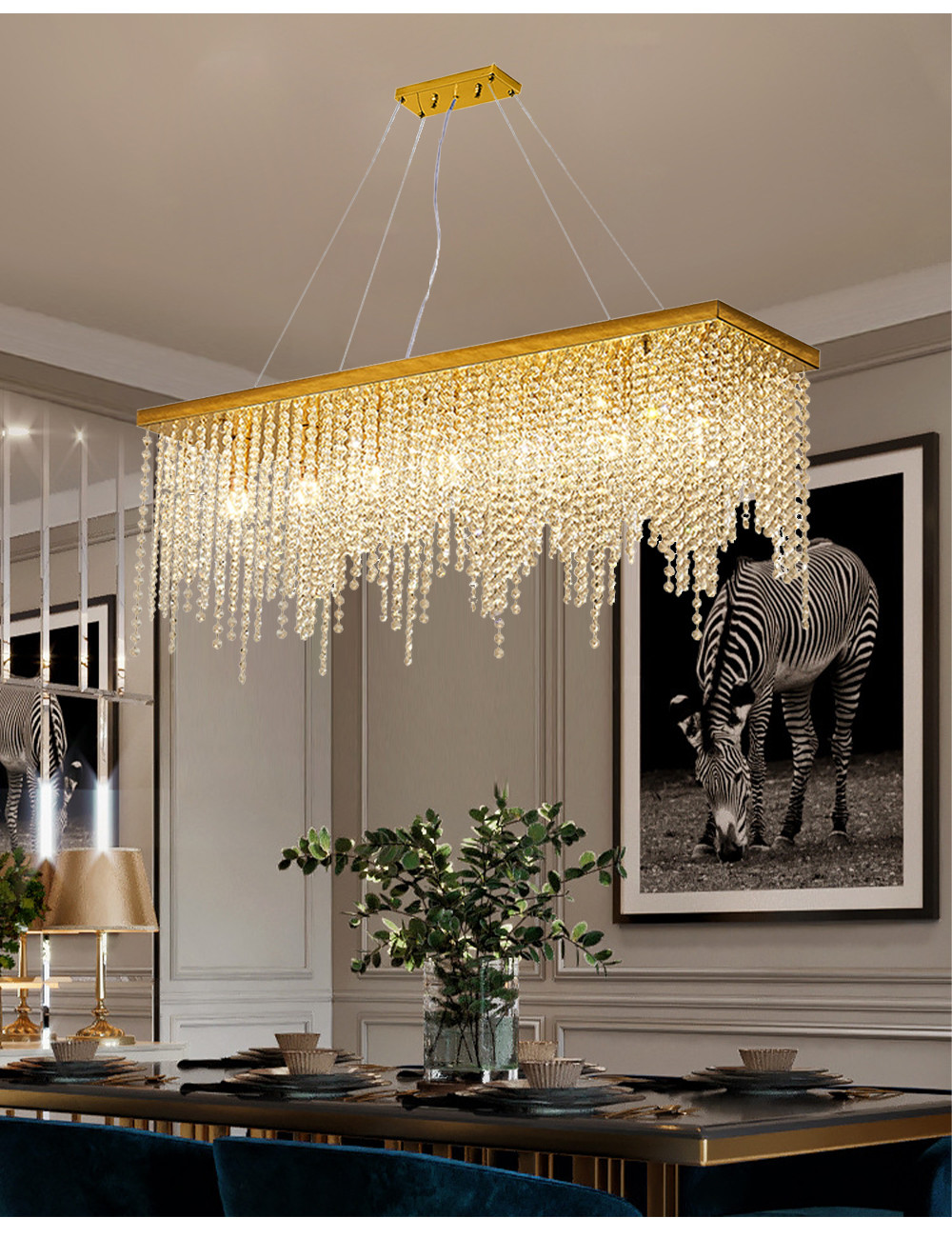 Crystal Chain Ceiling Lights New Lampara Techo for Home Decor guzhen lighting(WH-CA-107)