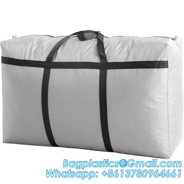 Heavy Duty Extra Large Moving Bags with Backpack Straps - Strong Handles & Zippers, Storage Totes For Space Saving