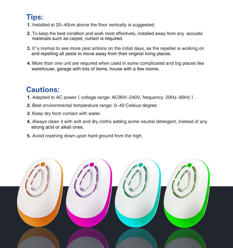 Electronic Micro Radar Ultrasonic Pest Repeller Radiation - Free Long Lifespan