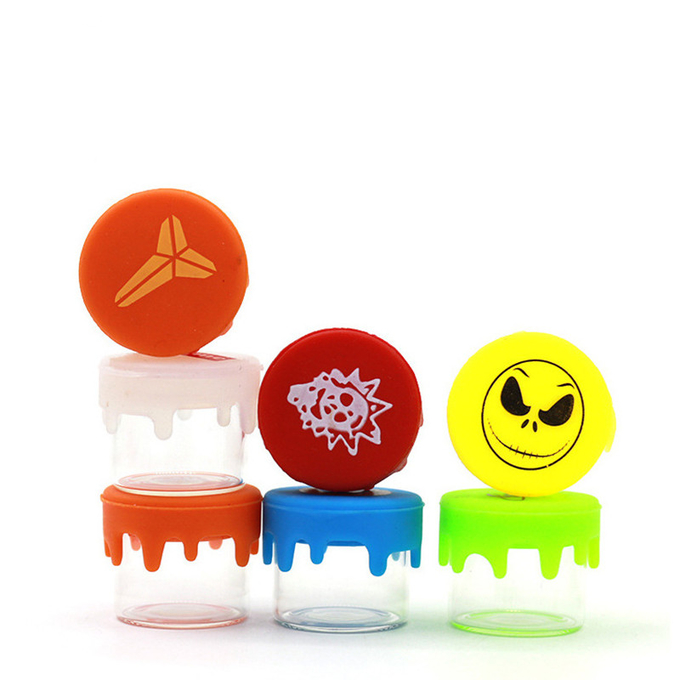 Airtight Leakproof 5ml Silicone Lid Glass Spice Jars Round Shape