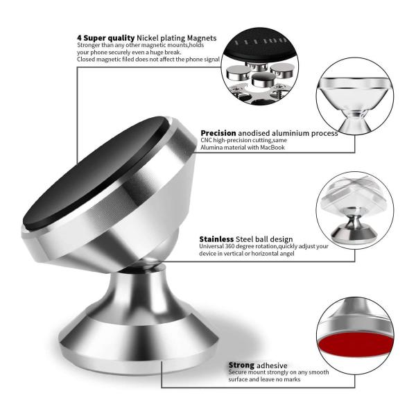 0.1s Dashboard N50 Magnetic Car Phone Mounts 3M VHB Adhesive Pad