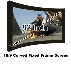 Wholesale Wonderful Photo 92 Inch Arc Fixed Frame Wall Mount 4k Projection Screens 16:9 Format from china suppliers