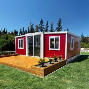 Wholesale Red Color Expandable Container House Comes with Bathroom and Kitchen Cabinet from china suppliers