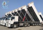 3 Axles 50 - 70T Sinotruk CIMC 45cbm Tipper Dump Trailer For Bauxite Ore Loading