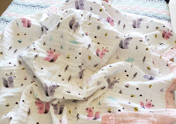 Silkworm Chrysalis Protein Fiber Swaddle Gauze Fabric 58 Inch Anti UV