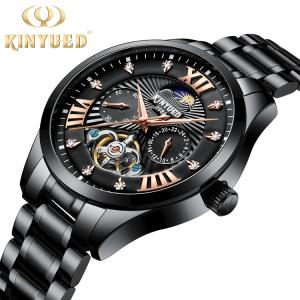 Wholesale KINYUED High Quality Custom Waterproof Watch Watch Buckle Stainless Steel Automatic Mechanical Watch Men from china suppliers