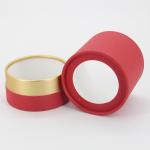 Coffee Packaging Kraft Paper Tube , Cylinder Candle Paper Box With Window