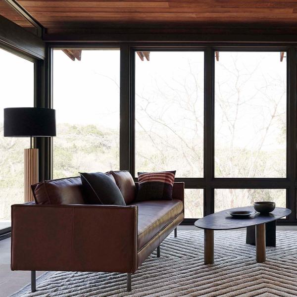 Modern Metal Top glass Oval Coffee Table Brown With Stainless Steel Legs