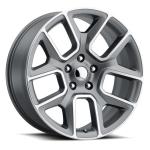 Grey Dodge RAM 1500 Chevrolet Replica Wheels 22 Inch 5 Lug 2684 5x5.5
