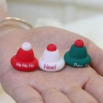 Wholesale 100% Safe Bpa free Silicone Bead with 3D Christmas Hat Focals - Non