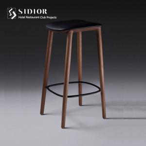 Wholesale High Leg Kitchen Counter Bar Stool Solid Wood 48cm Width Nordic from china suppliers