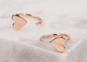 Wholesale Huggie Hoop 9K Gold Earrings Tiny Heart Shape Dia Inner 8mm Outer 10.5mm from china suppliers