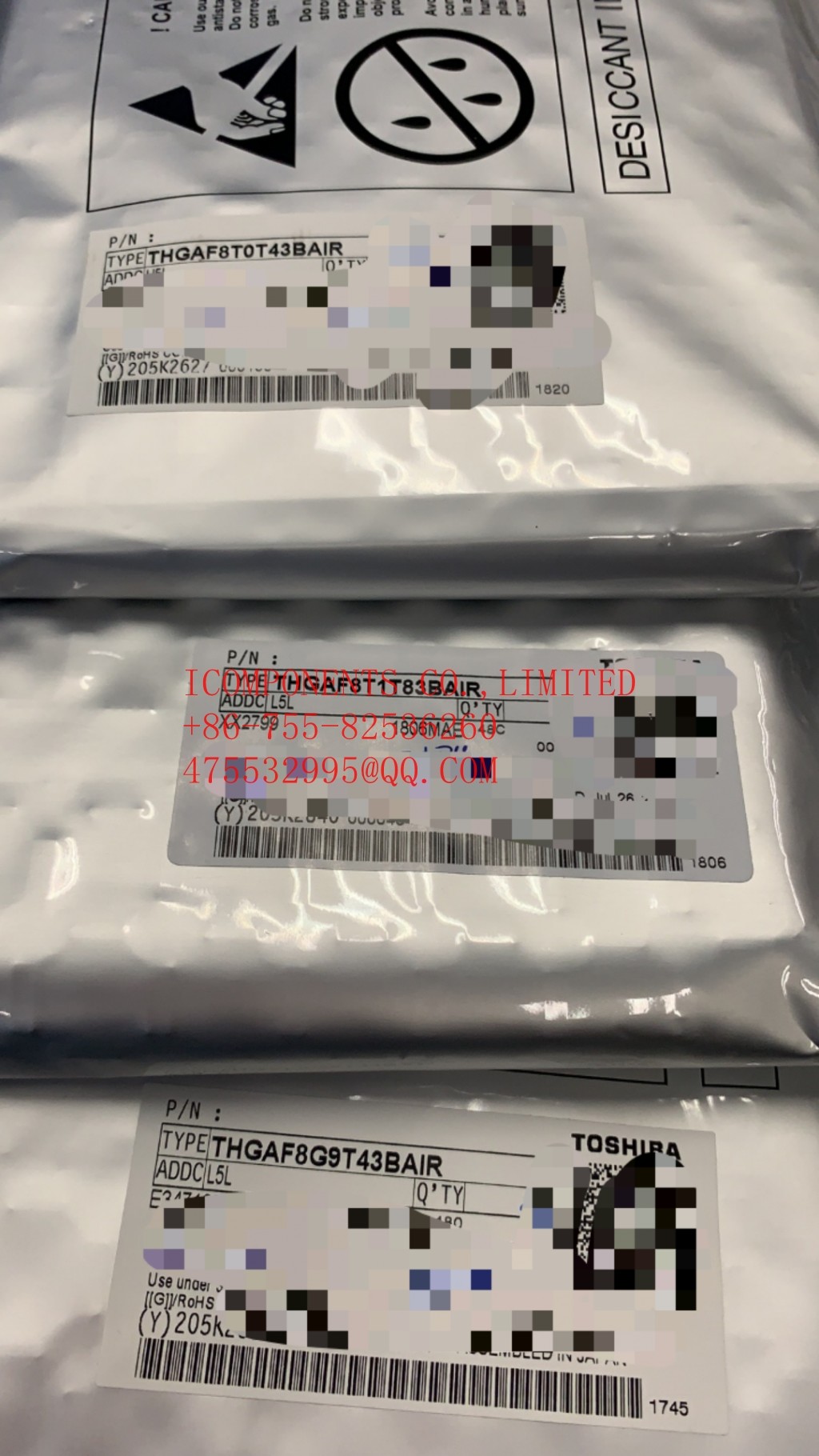 THGAF8G9T43BAIR KIOXIA NAND Flash Serial 64GB 2.7 to 3.6V 1166MB/s 153-Ball WFBGA (Alt: THGAF8G9T43BAIR)