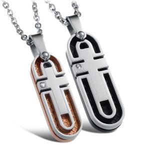 Wholesale New Fashion Tagor Jewelry 316L Stainless Steel couple Pendant Necklace TYGN094 from china suppliers
