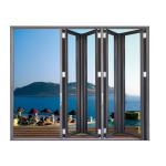 Triplex Glass Sliding Door Aluminum Alloy Tempering Glass Folding Doors