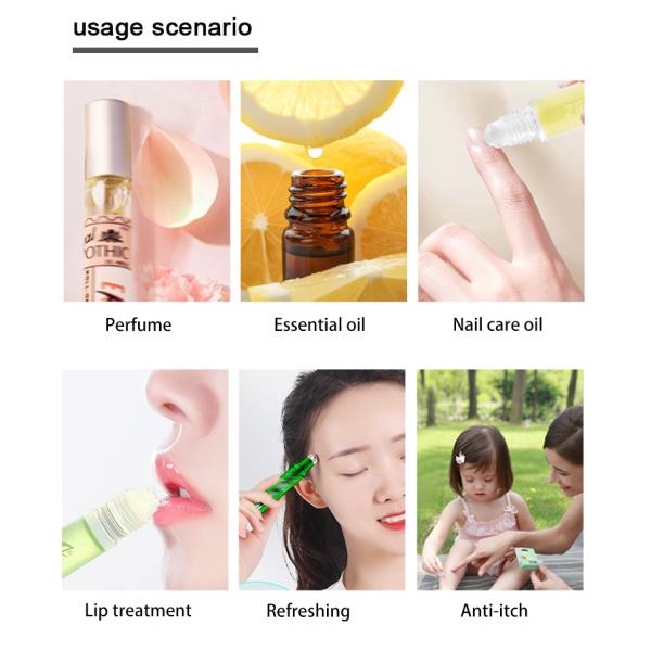 SGP1 Amber Glass Bottle With Roller Ball Insert Plug For Essential Oil No Leakage