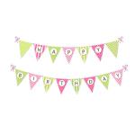 Birthday Party 12*15cm Multi Coloured Bunting Flags OEM ODM service