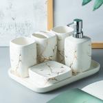 Custom Luxury Ceramics Bathroom Accessories , Marble Bathroom Sets For Home