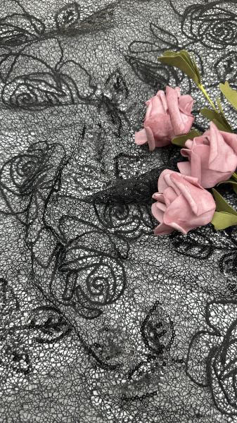 Polyester Sequin Corded Lace Fabric Elegant Sequin Embroidered Lace Sequin