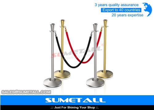Stainless Steel Retractable Barrier Posts / Security Rope Barriers For Crowd