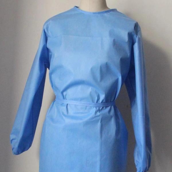 Navy Blue Nonwoven SMS Disposable Isolation Gowns