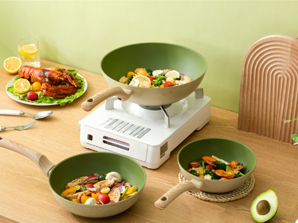 ODM Non Stick Aluminum Cookware Set 5Piece With Detachable Handles