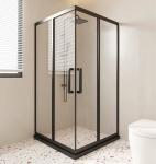 Stainless Steel Shower Room Bathroom Glass Door Square Diagonal Sliding