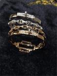 diamonds of double ring bracelet 18kt gold with white gold or yellow gold