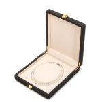 Black Hanhong Custom Rounded Corner Microfiber Leather Ring Jewelry Packaging
