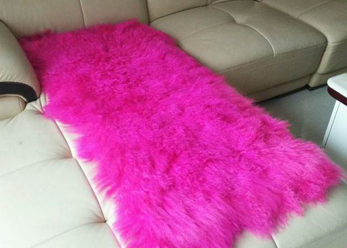 Mongolian Sheepskin Rug Luxurious 60 x120cm White Long Curly TIbetan Sheepskin
