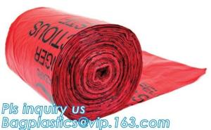 Wholesale Large Capacity Red Biohazardous Disposal Medical Waste Plastic Trash Bags on Roll, High temperature resistance 120C Bioh from china suppliers
