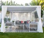 Villa Metal Gazebo Leisure Shading Outdoor Aluminium Pergola With Louvered Roof
