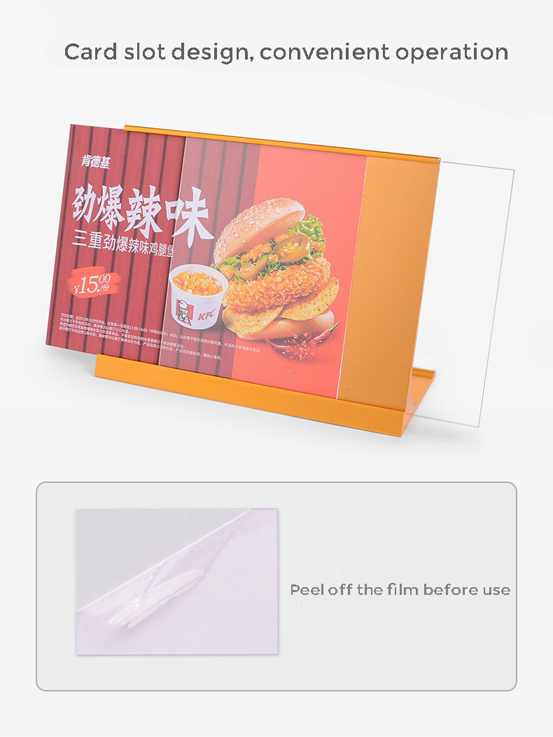 T Shape Double Sided Acrylic Sign Holder Restaurant Acrylic Menu Display Stand