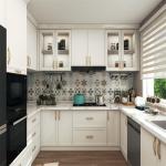 Luxury Traditional Kitchen Cabinets with Eased Edge Countertop and Solid Wood