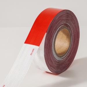 Wholesale 50mm 2 Inch White Red Adhesive DOT C2 Reflective Safety Tape Stickers on Truck for Vehicles from china suppliers