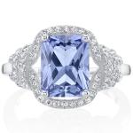 Natural 2 ct Cushion Cut Tanzanite Cocktail Ring in Sterling Silver Engagement