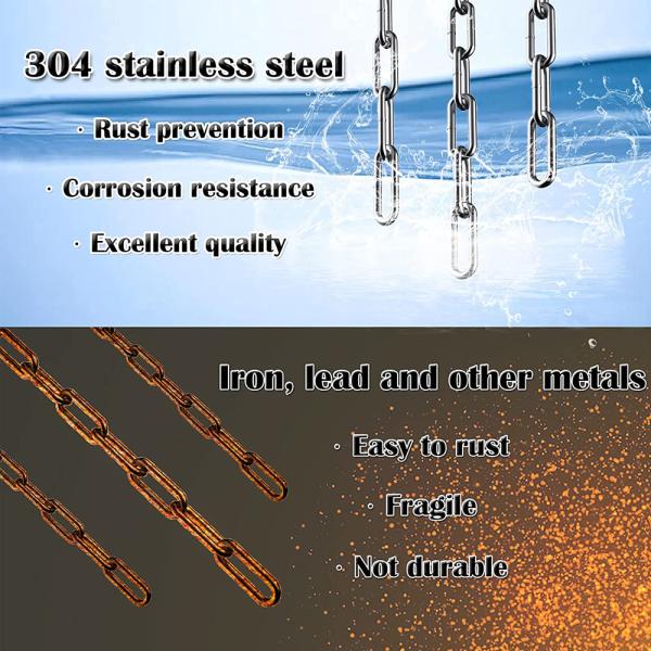 304 Stainless Steel 3.28ft-9.84ft Heavy Duty Coil Chain for Transmission Chain Function