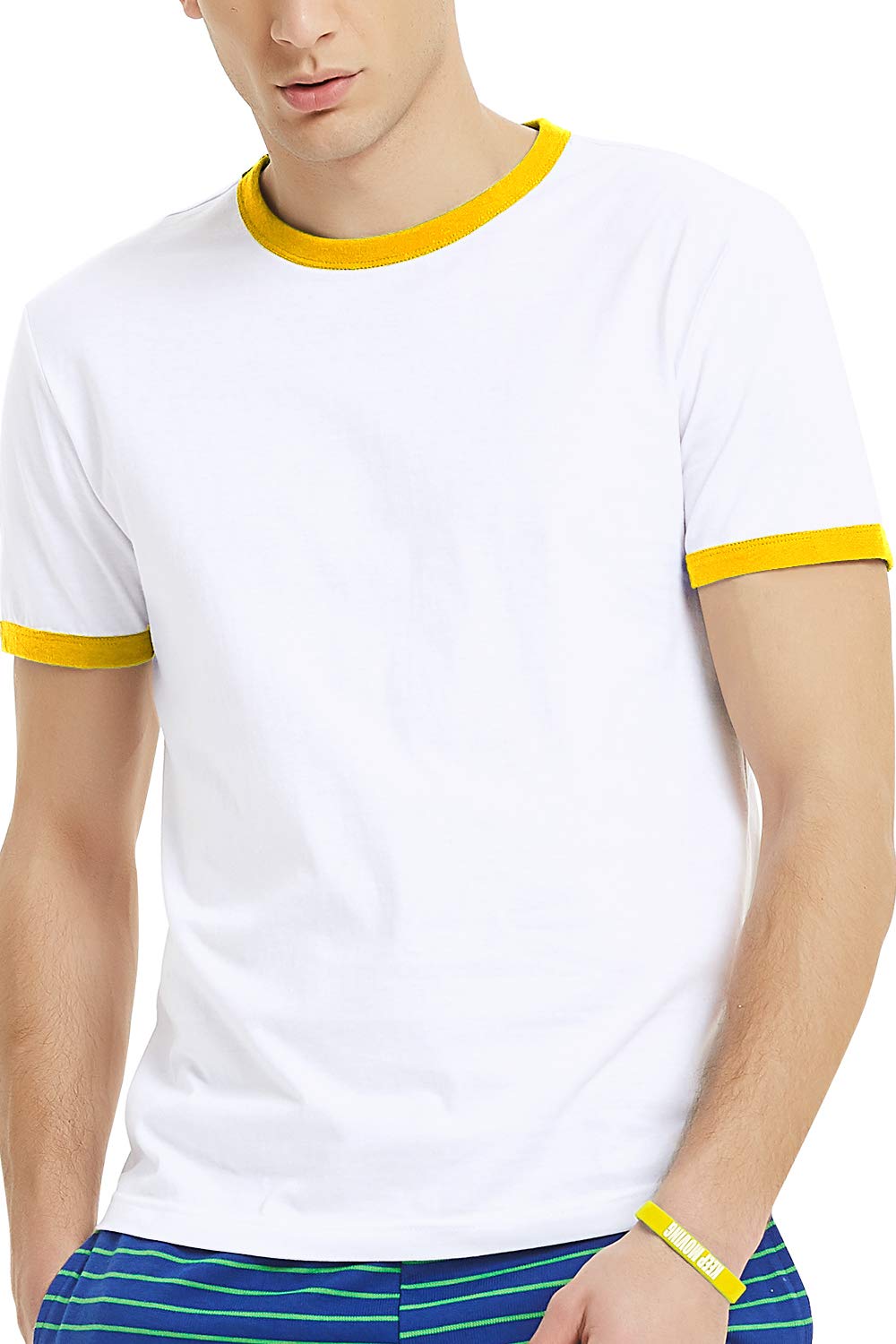 Fast Shipping Custom Ringer T Shirt with Heavy Ribbing Neckline and 100% Cotton Fabric