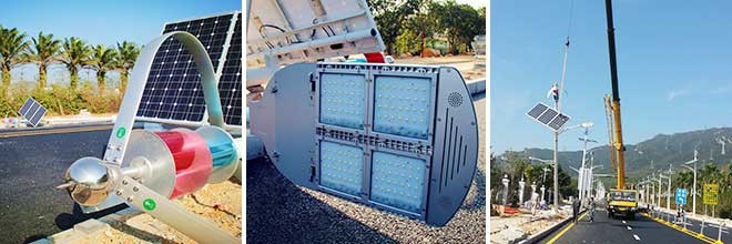 High Lumen Solar And Wind Powered Street Lights 50,000 - 100,000 Hours