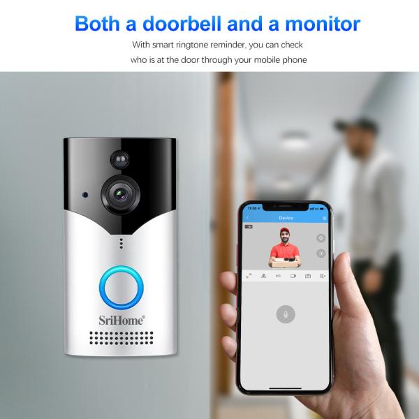 Wireless Door Phone Video Smart Doorbell Camera Two-way Audio PIR Detection WIFI Intelligent Ring Smart Doorbell