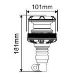 R65 LED Revolving Beacon Light 10V - 36V Vehicle Emergency Warning Light